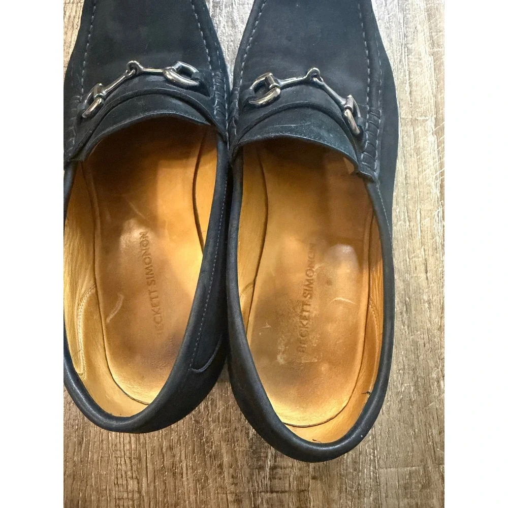 Beckett Simonon Beaumont Horsebit Loafers Mens 11 Black Suede Leather Sole Shoes